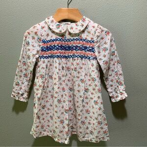 Baby Boden // Nostalgic Smocked Dress - Ivory with Roses - 6-12 months